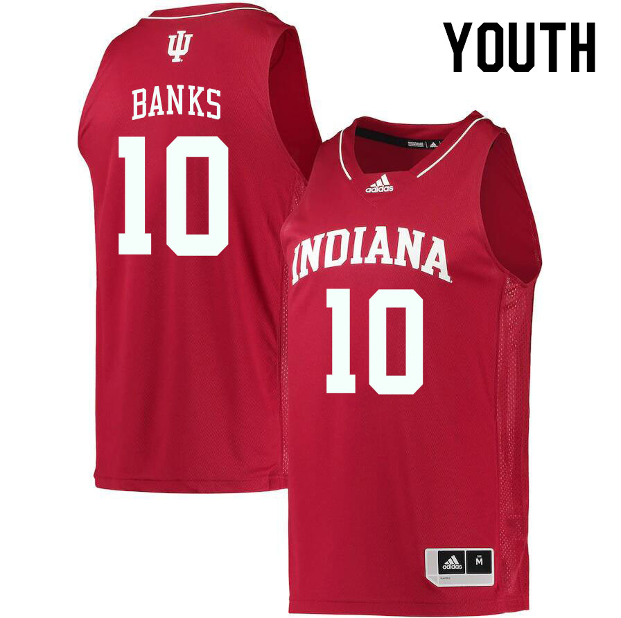 Youth #10 Kaleb Banks Indiana Hoosiers College Basketball Jerseys Stitched Sale-Crimson